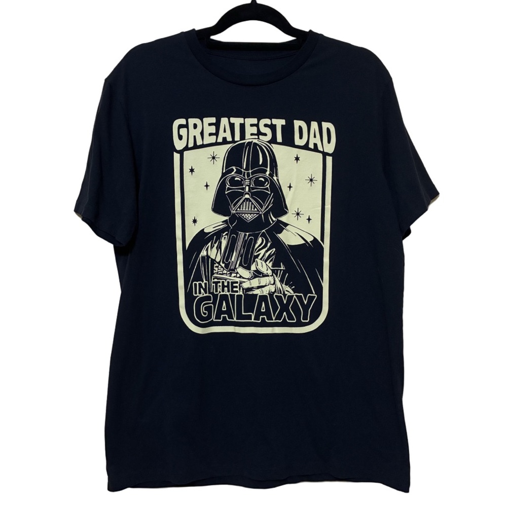 Star Wars Fathers Day T-Shirt Men’s L Greatest Dad In The Galaxy Short Sleeve